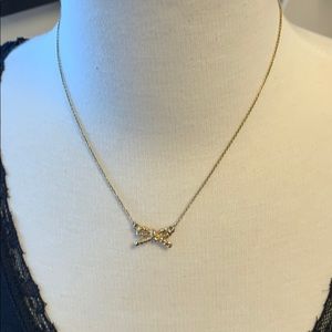 Kate spade gold bow necklace about 8” drop